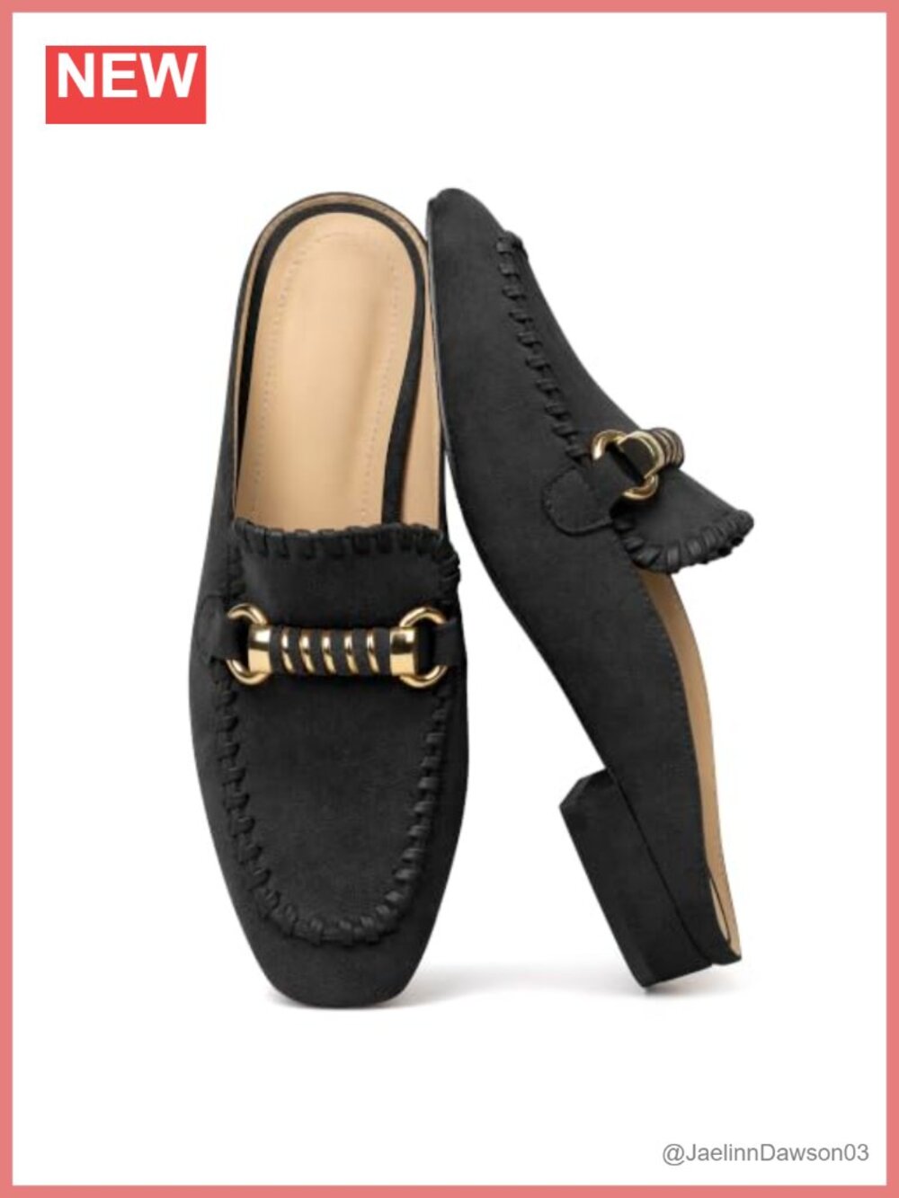 Women's Suede Loafers Mules Square Toe Low Heel Slip On Backless Business Work